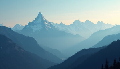 Scenic Mountain Summit with Panoramic Wilderness View