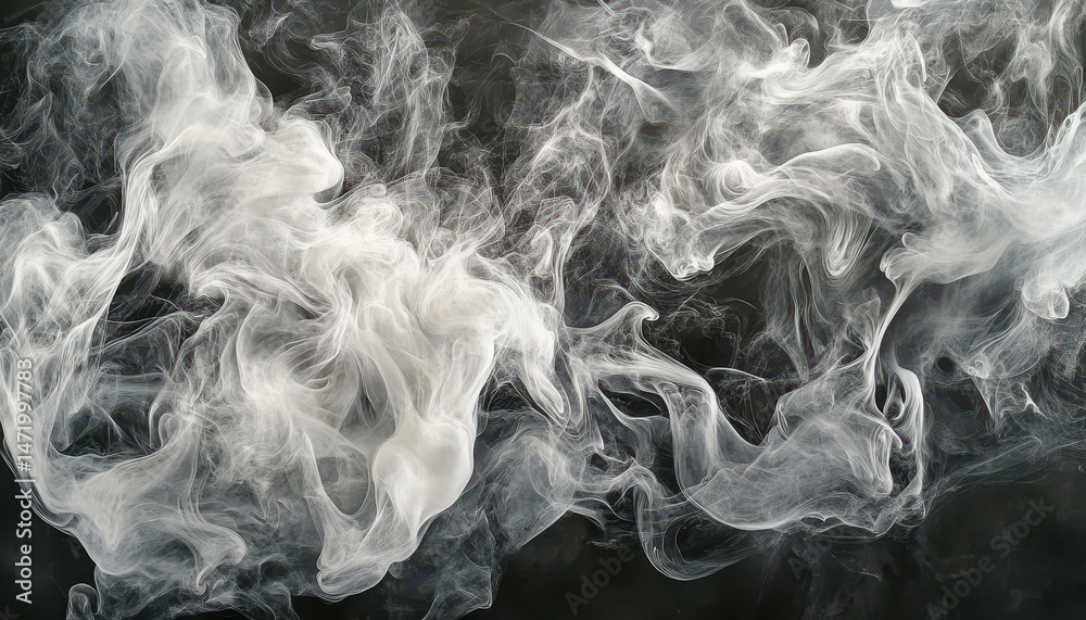 Leinwandbilder swirling white smoke against dark background creates an ethereal abstract art piece with fluid motio