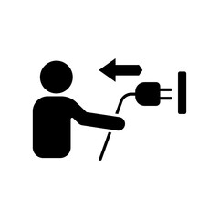 Icon a unplugging, isolated against a clean background.