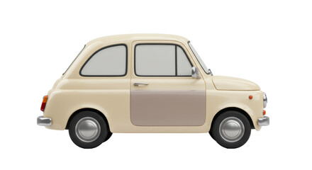 Isolated Beige Small Car