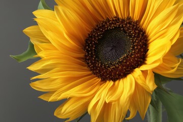 Fototapeta premium A close-up of a sunflower with a bright yellow center