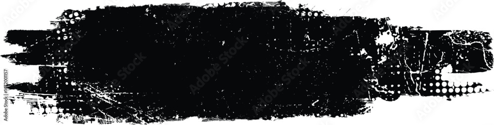 Aufkleber Grunge textured banner with rough edges. Speckled texture. Overlay grunge texture . Simply place texture over any object to create grunge effect . Banner with scratched surface for your design. 