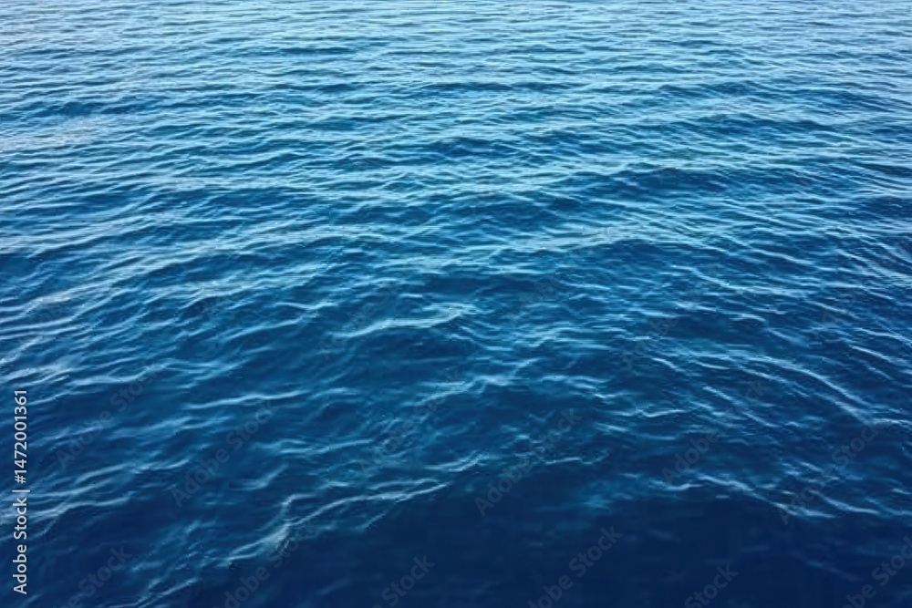 Poster vibrant blue ocean water texture with ripple pattern in sunlight creates a dynamic seascape ideal fo