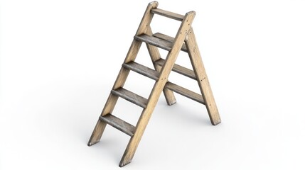 Wooden folding stepladder