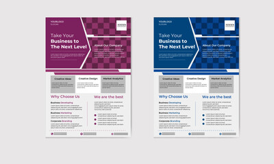 Corporate business flyer template design set, Brochure marketing, report, poster, in A4 with colorful design 