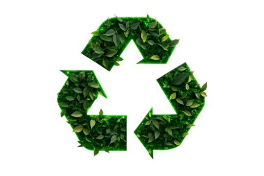 Glowing Green Leaf Recycling Symbol Eco-Friendly Design