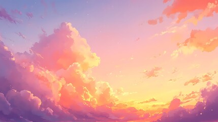 Naklejka premium Pastel Sunset Sky Cloudscape. (6)