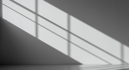 Obraz premium Light & Shadow: Minimalist Interior Scene, Abstract Wall Art, Architectural Light Play - Serene, Modern, & Inspiring