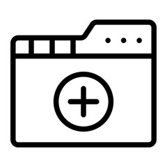 Obraz premium Add Folder Icon – Vector Illustration for Website or App 