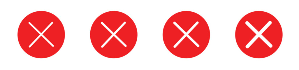 Fototapeta premium Close Icon Flat art illustration in outline.x icon button, cross or close icon button