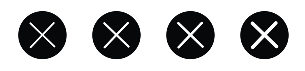 Close Icon Flat art illustration in outline.x icon button, cross or close icon button