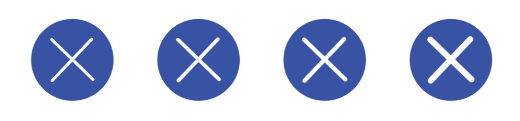 Obraz premium Close Icon Flat art illustration in outline.x icon button, cross or close icon button