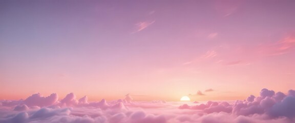 Fototapeta premium Dreamy pastel sunset, cotton candy sky gradient, light, cotton candy