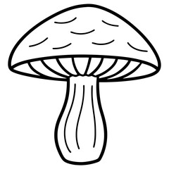 Line Art Shiitake Mushroom Design