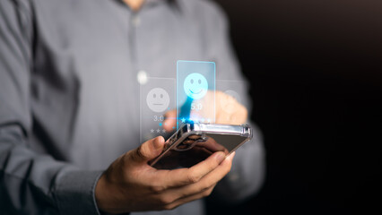 Male consumers opinion, and rated their satisfaction ,evaluation business success ,Customer Experience Survey Concepts ,Online ratings and reviews ,Quality Assessment ,showing feedback from customers