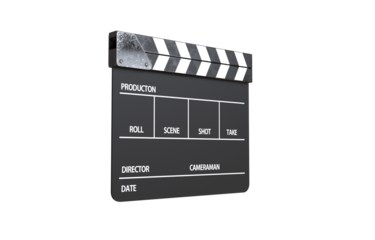 Closed movie clapper film clap board. Movie clapper. Capperboard, slapstick, filmmaking device isolated on transparency background. png transparency	