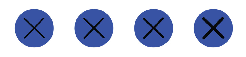 Close Icon Flat art illustration in outline.x icon button, cross or close icon button