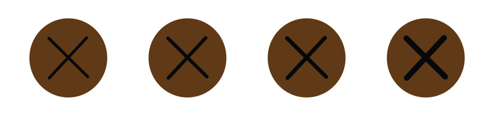Close Icon Flat art illustration in outline.x icon button, cross or close icon button