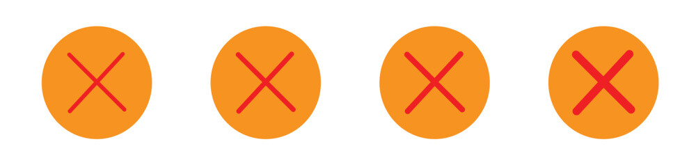 Fototapeta premium Close Icon Flat art illustration in outline.x icon button, cross or close icon button