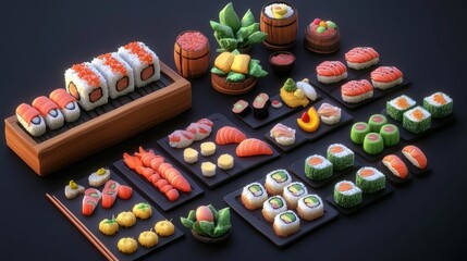 Sushi Variety Display