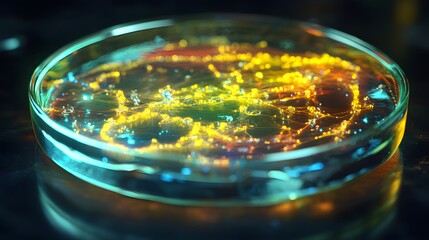 Artistic Glowing Microchip in Realistic Depiction