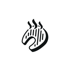 Grilled steak icon. Simple grilled steak icon for social media, app and web design. Vector illustration.