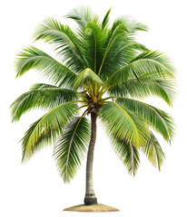Obraz premium a single coconut tree. isolated on transparent background . PNG, cutout, or clipping path. 