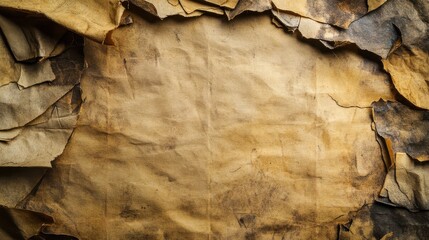 Textured Old Paper Background with Torn Edges and Aged Appearance