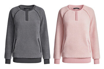 Naklejka premium Two cozy fleece sweatshirts in contrasting colors