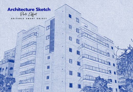 Architecture Sketch Photo Effect