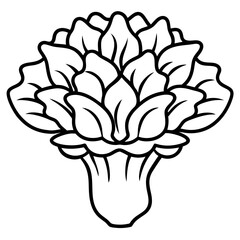 Maitake Mushroom Minimalist Line Art