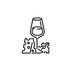 Wine and cheese icon. Simple wine and cheese icon for social media, app and web design. Vector illustration.
