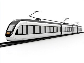 Naklejka premium Modern Electric Train Rapid Transit City Commuter Public Transportation Railway Vehicl