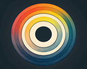 Colorful concentric circles design.