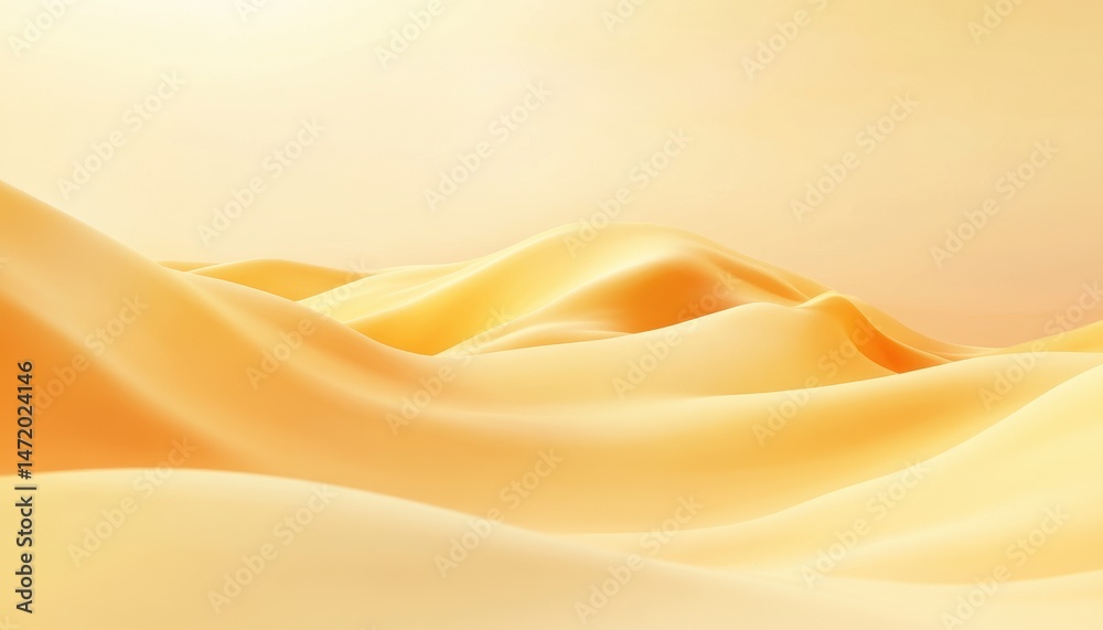 Leinwandbilder abstract beige and yellow fabric waves background with gentle gradient and soft lighting for modern 