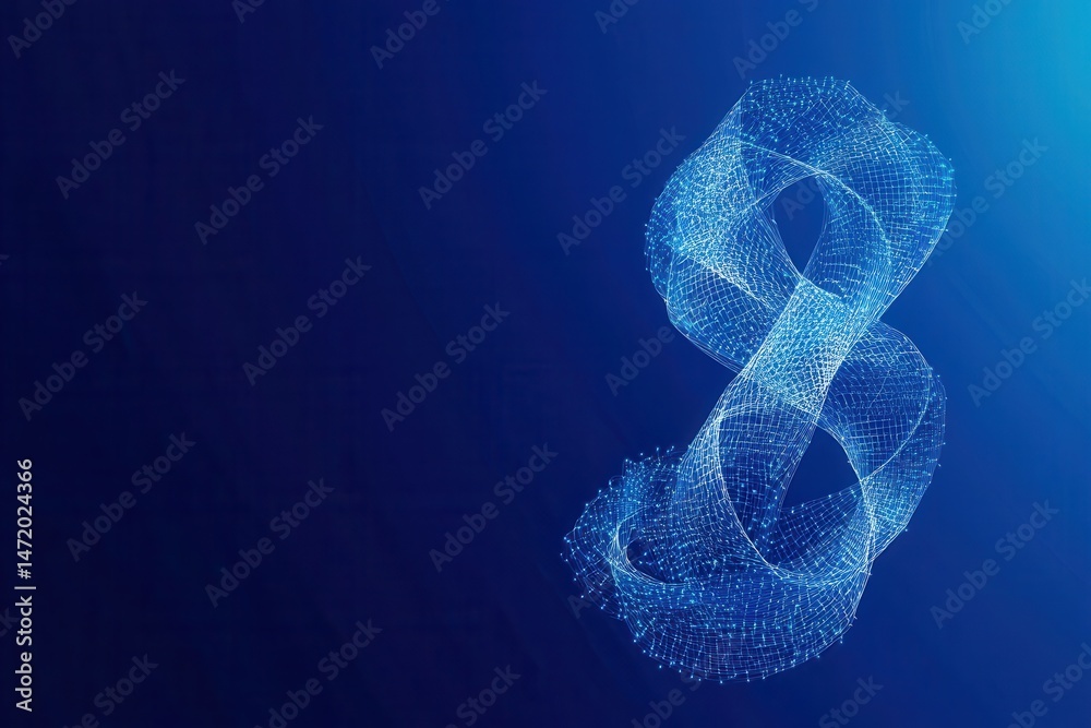 Aufkleber Abstract Blue Background with Shiny Geometric Shapes and Modern Design Elements Perfect for Technology Science and Creative Projects