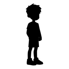 Cartoon Man Silhouette Rest After Exercise Digital Vectors Illustration