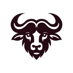Buffalo Head Silhouette for Logo or Emblem Design