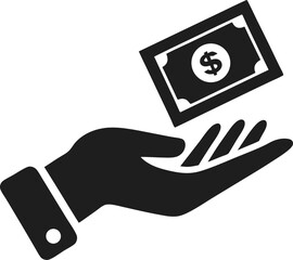 Hand Receive Money Icon vector