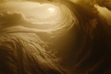 A swirling vortex of golden clouds, with a luminous center