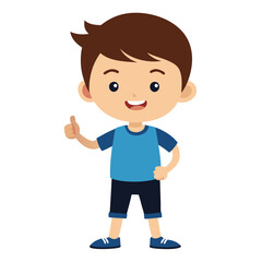 Obraz premium Cheerful Child Giving Thumbs Up