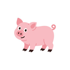 Beautiful pig standing on a vector art illustration