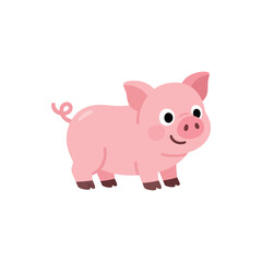 Beautiful pig standing on a vector art illustration