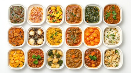 Variety of prepared meals in individual containers (1)