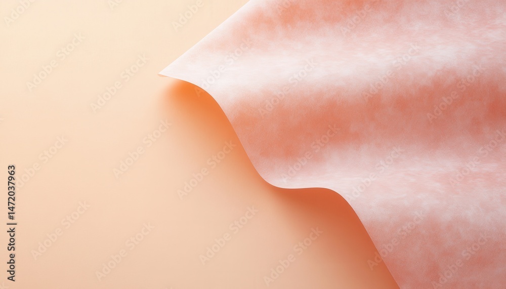 Poster peach fabric texture with soft plush design on clean background featuring gentle wave pattern and el