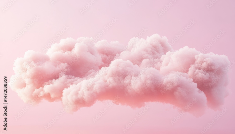 Aufkleber pink fluffy cloud isolated on a gradient background a soft cotton texture and dreamy quality for abs