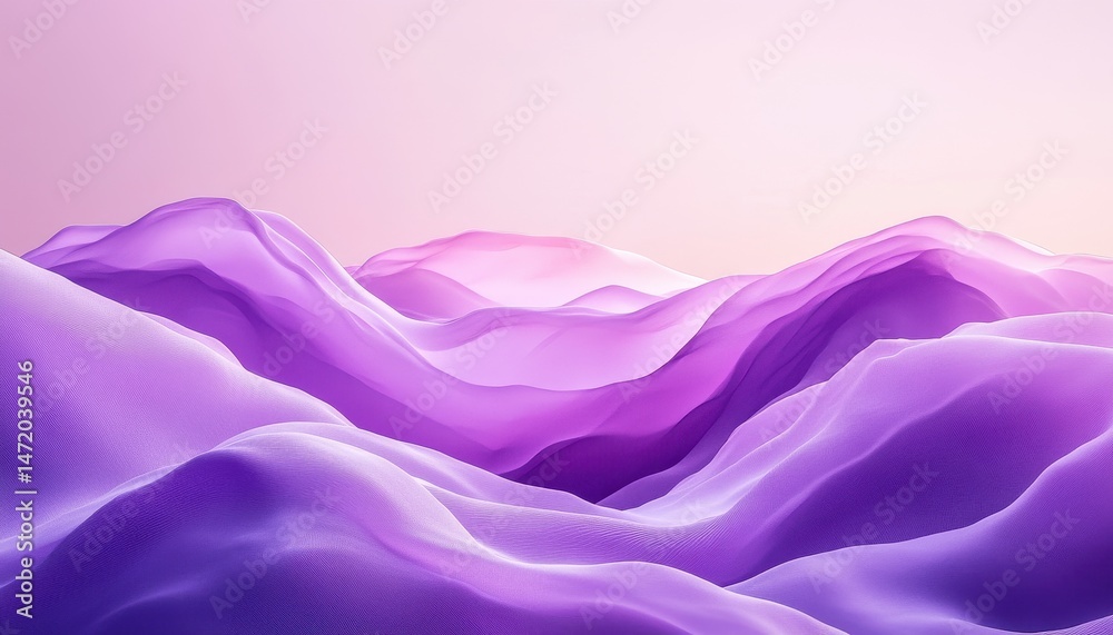 Aufkleber pixelated purple landscape with geometric design in soft lighting and three dimensional mountain str