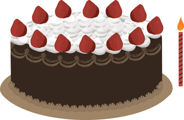 black forest chocolate cake vector illustration
