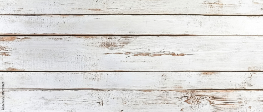 Poster Whitewashed Wooden Planks Background Texture: Distressed, rustic, horizontal, aged wood surface ideal for design projects. : Generative AI