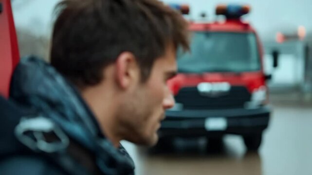 Brave and Focused Paramedic Ready for the Next Call